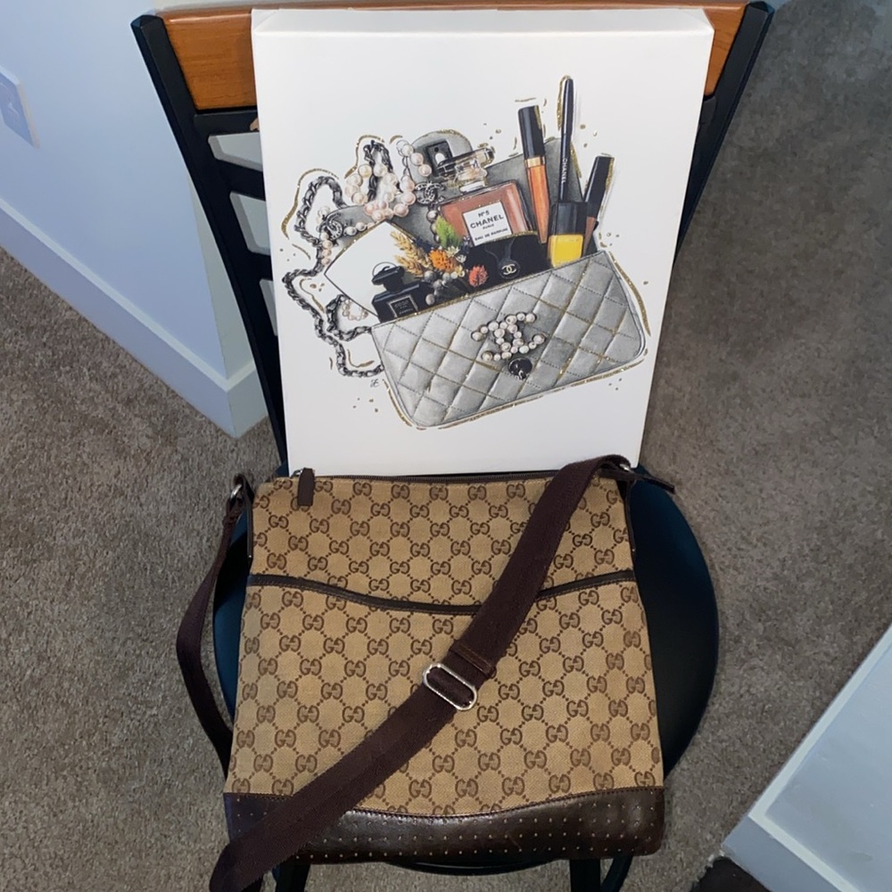 💎Gucci GG Canvas Crossbody Bag-EUC